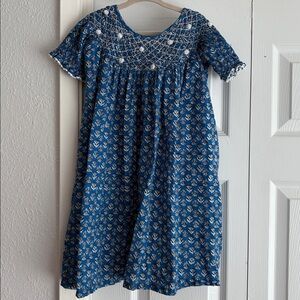 Madison Matthews Girls XXS Floral Block Print Smocked Dress